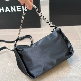 Black Casual Daily Letters Zipper Bags