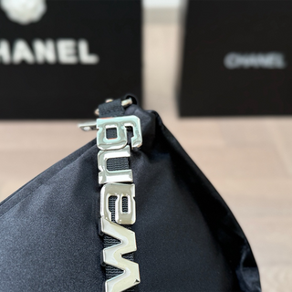 Black Casual Daily Letters Zipper Bags