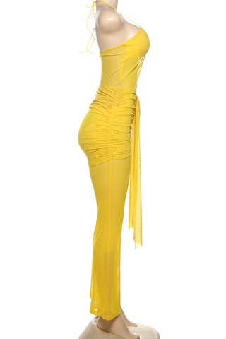 Black Sexy Solid Color Hollow Out Backless Halter Regular Jumpsuits