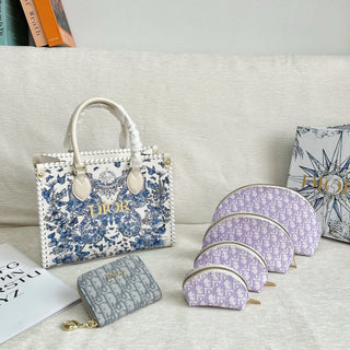 Purplish Blue Casual Daily Letters Zipper Bags