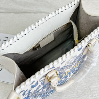 Purplish Blue Casual Daily Letters Zipper Bags