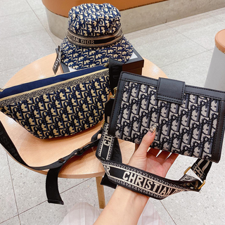 Navy Blue Casual Daily Letters Zipper Bags