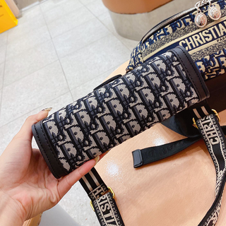 Navy Blue Casual Daily Letters Zipper Bags