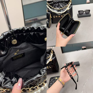 Black Casual Daily Letters Chains Bags