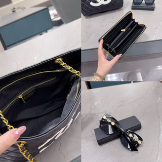 Black Casual Daily Letters Chains Bags