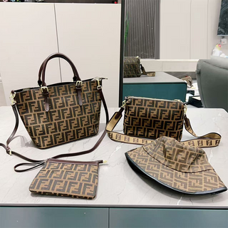 Dark Brown Casual Daily Letters Zipper Bags