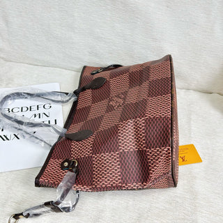 Brown Casual Daily Letters Zipper Bags