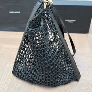 Black Casual Daily Letters Weave Bags