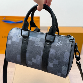 Black Gray Casual Daily Plaid Zipper Bags