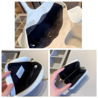 Black Casual Daily Letters Chains Zipper Bags