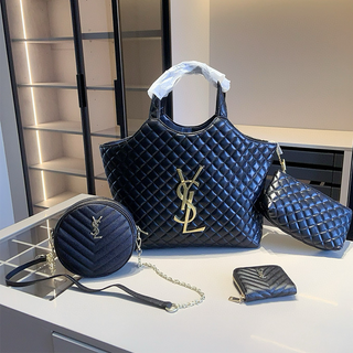 Black Casual Daily Letters Chains Zipper Bags