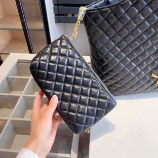 Black Casual Daily Letters Chains Zipper Bags