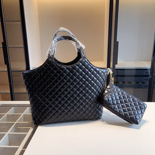 Black Casual Daily Letters Chains Zipper Bags