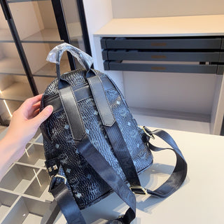 Black Casual Daily Letters Zipper Bags