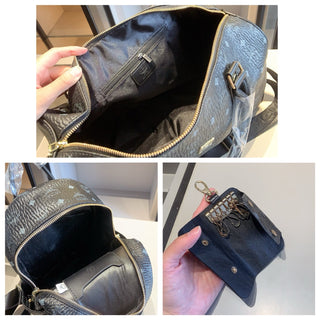 Black Casual Daily Letters Zipper Bags