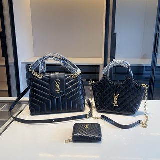 Black Casual Daily Letters Chains Bags