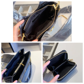 Black Casual Daily Letters Chains Bags