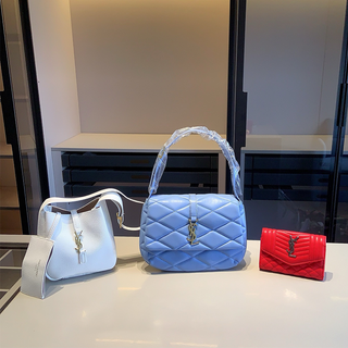 Blue Casual Daily Letters Metal Accessories Trim Bags