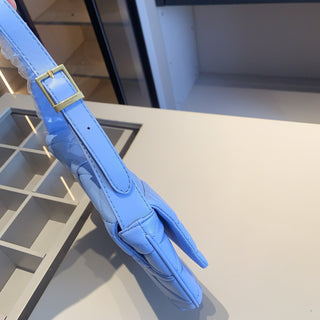 Blue Casual Daily Letters Metal Accessories Trim Bags