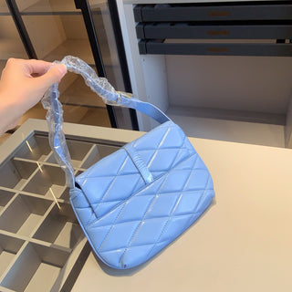 Blue Casual Daily Letters Metal Accessories Trim Bags