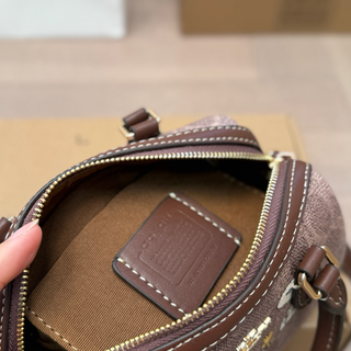 Brown Casual Daily Print Zipper Bags