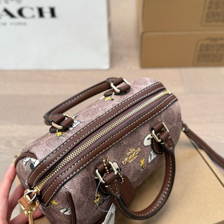 Brown Casual Daily Print Zipper Bags