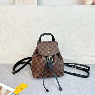 Brown Casual Daily Plaid Patchwork Bags