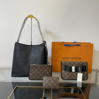 Black Brown Casual Daily Letters Patchwork Bags