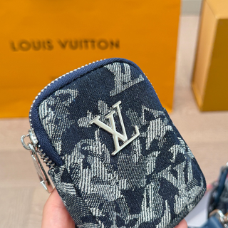 The cowboy blue Casual Daily Letters Chains Zipper Bags