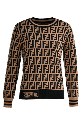 Coffee Fashion Street Letter Patchwork O Neck Tops