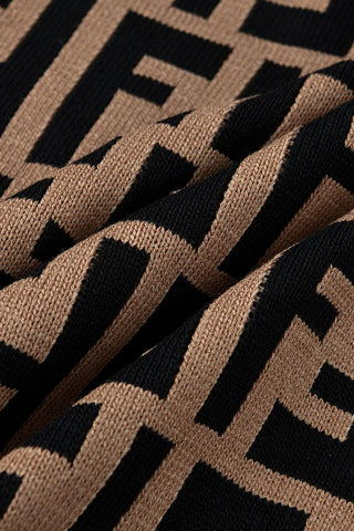 Coffee Fashion Street Letter Patchwork O Neck Tops