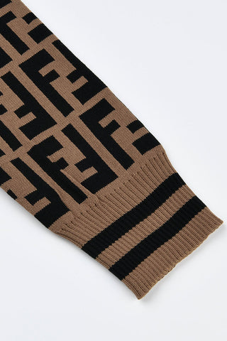 Coffee Fashion Street Letter Patchwork O Neck Tops