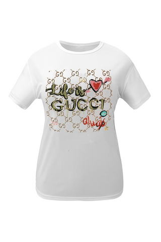 Black Fashion Casual Print Patchwork Letter O Neck T-Shirts