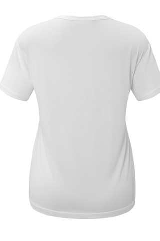 White Fashion Print Patchwork O Neck T-Shirts