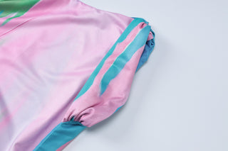 Beach Holidays Style Tie Dye Multi-Color Sexy Low Back Sleeveless Side Slit Long Dress