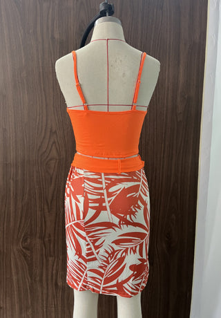 Women Summer Suspender Top And Tie-Dye Skirt Two-piece Set