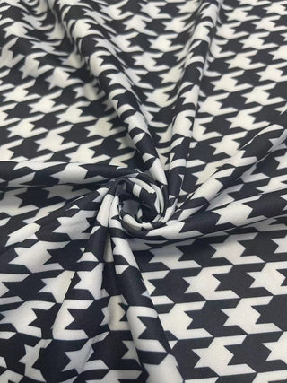 Spring And Summer Chic Halter Neck Sleeveless Houndstooth Printed Loose Top High Waist Pants Two Piece Set