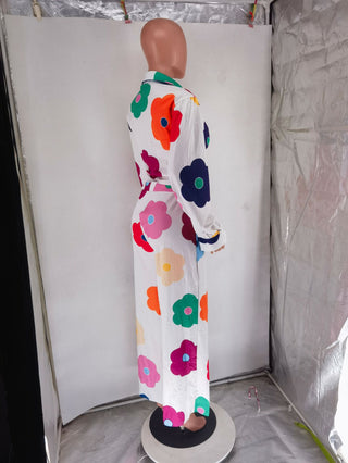 Women's Fashion Casual Digital Printing Floral Pants Two-Piece Set