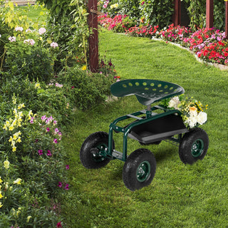 Deep Green Short Handle Garden Seat Car