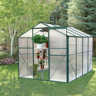Polycarbonate Greenhouse,6X8 Ft Heavy Duty Walk-in Plant Garden Greenhouse For Backyard,Outdoor