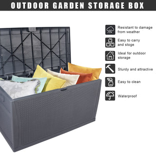 20gal, Grey, Yard Storage Boxes, Plastic, Cuboid 175lb