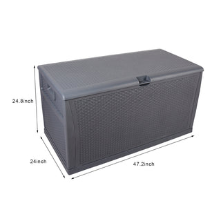 20gal, Grey, Yard Storage Boxes, Plastic, Cuboid 175lb
