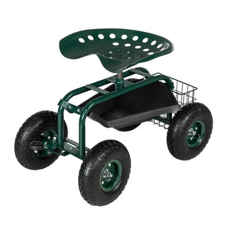 Deep Green Short Handle Garden Seat Car